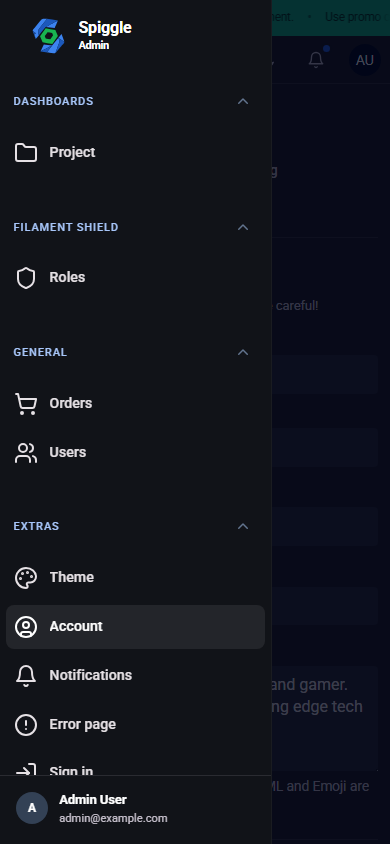 Material sidebar navigation on a phone